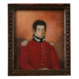 A portrait miniature depicting a British Officer in the 18th Regiment Native Infantry Indian Army, 8