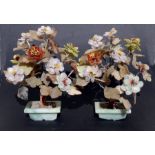 A pair of Chinese gem trees, 29cms (11.5ins) high.