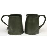 A Liberty Tudric Art Nouveau pewter tankard; together with another similar (2).