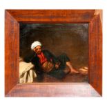 19th century school - Portrait of a Recumbent Eastern Gentleman Wearing a Turban - oil on canvas,