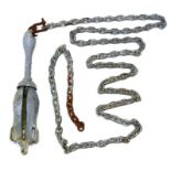 A four fluke Folding Grapnel (Reef) Anchor with chain. 41cms (16ins) high