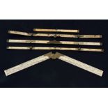 A group of late 19th century ivory folding rulers.