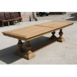 An extremely large 'St James' rectangular extending refectory or dining table by designer Geoff