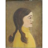 Marjorie Newbery - Portrait of a Young Girl - signed & dated 1972 lower left, oil on board,