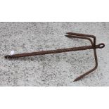 A three pronged Grapnel (Reef) Anchor. 75cms (29.5ins) high