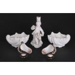 A pair of Royal Crown Derby Imari pattern miniature coal scuttles; together with two Coalport