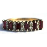 An 18ct gold ruby & diamond ring, approx UK size 'N'.