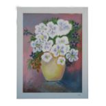 Rina Stoner (modern British) - Spring Flowers - acrylic on board, signed lower right, framed, 30