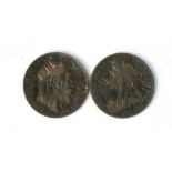 An 1899 and a 1902 Suffragette defaced pennies: Votes For Women
