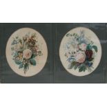 E Kimber (19th century school) - a pair of oval still life paintings, both signed & dated 1867,