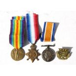 A WW1 medal trio named to 08923 Private FW Brown of the Army Ordnance Corps together with his