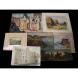 A quantity of assorted Victorian and later watercolour paintings, various subjects to include