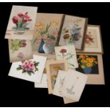 A quantity of Victorian and later watercolour and oil paintings, horticulture and flower subjects,