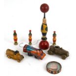 A Chamber's toy diecast petrol tanker; together with a pre WWII tinplate clockwork armoured car; and