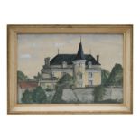 A Danze (French school) - Lucheville Chateau - watercolour, signed lower right, framed & glazed,