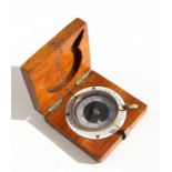 A J. Wardale & Co. London pocket compass in a mahogany case, 7.5cms (3ins) wide.