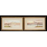 W H Earp (British 1831-1914) - a pair of Italian Lake scenes, watercolour, signed, framed &