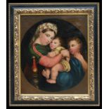 After Raphael (Italian 1483-1520) - Madonna Della Sedia - oil on canvas, framed, 61 by 71cms (24