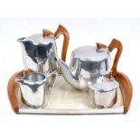 A five piece piquet ware tea set