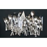 A large quantity of King's pattern silver plated cutlery.