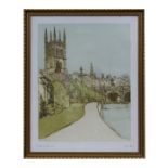 After Richard Beer - Magdalen Bridge - limited edition print numbered 56/150, signed in pencil to