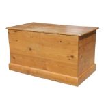 A pine blanket box, 96cms (37.75ins) wide.