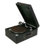 A Columbia portable gramophone.