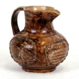 Edward Bingham, Castle Hedingham Pottery (1864-1901) harvest jug decorated with sgraffito