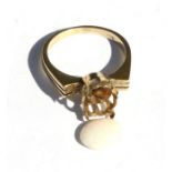 A 9ct gold and opal ring, approx UK size JCondition Reporttotal weight 3g