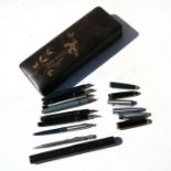 A quantity of fountain pens to include Parker Platinum.Condition ReportFrom the top of the image