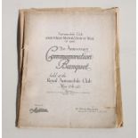 A 21st Anniversary Automobile Club commemorative banquet brochure, for the 1000 miles Motor