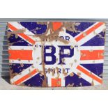 A large enamel advertising sign, BP Motor Spirit Union Jack, 137 x 92 cm 54 x 36 inchesCondition