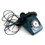 A French Socotel S63 two-tone green dial telephone with speaker.