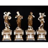 A group of four Capodimonte porcelain figures in the form of the four seasons, each 24cms (9.5ins)