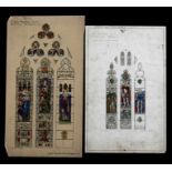 James Powell for Whitefriers stained glass window designs for churches including St Peter's Burton
