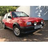 A 1989 Ford Fiesta XR2, registration number F937 XEL, chassis number WPFBJT86845, radiant red. The