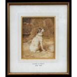 Alfred W Strutt (1856-1924) - Oliver Asks for More, Study of a Jack Russell by its Food Bowl -