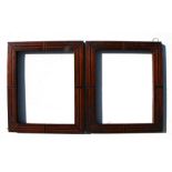 A pair of early 19th century fruitwood parquetry picture frames, each 28 by 22cms (11 by 8.75ins),