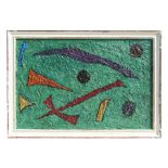 Miro (?) mid 20th century abstract study oil on canvas applied with a palette knife, signed and