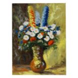 Algr - Still Life of Flowers in a Vase - oil on board, signed and dated '77 lower right, unframed,