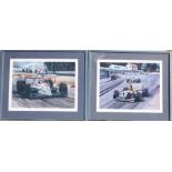 Michael Turner, coloured print, Dream Debut, and another by the same, Victory at Spa, both framed,