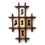 A 19th century family group of portrait miniature silhouettes for members of the Ashton family