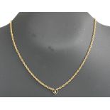 A 9ct gold rope twist necklace with heart shaped diamond set pendant.