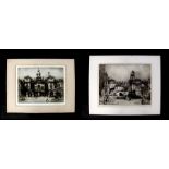 Hedley-Fitton (British 1859-1929) two engravings depicting classical buildings, both signed in