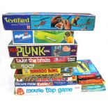 Assorted vintage toys and board games to include Mousetrap, Escape From Colditz, Kerplunk and others