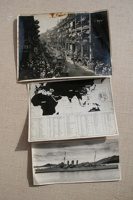 A 1930's black lacquer photograph album containing Japanese and Chinese black and white - Image 27 of 27