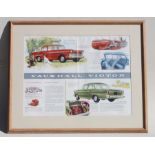 A Vauxhall Victor sales brochure, and three others for Ford Consul, Victor Velux and Cresta, and