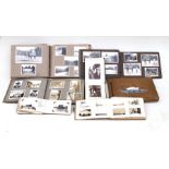 Two boxes of assorted photograph albums covering various subjects including motoring,
