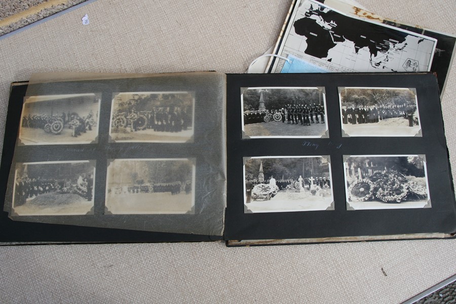 A 1930's black lacquer photograph album containing Japanese and Chinese black and white - Image 18 of 27
