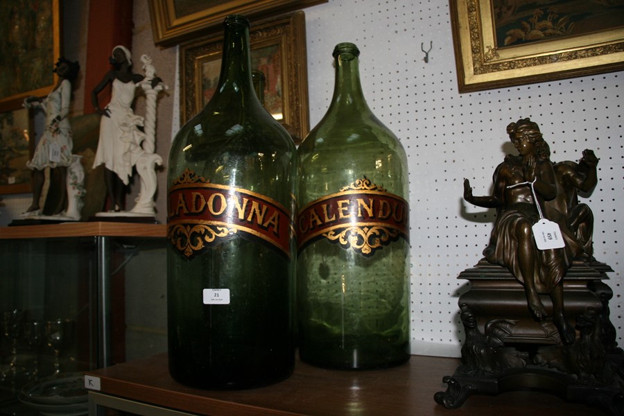 Three large glass chemist jars - Belladonna, Gelsemium and Calendula - each 61cms (24ins) high (3). - Image 2 of 6